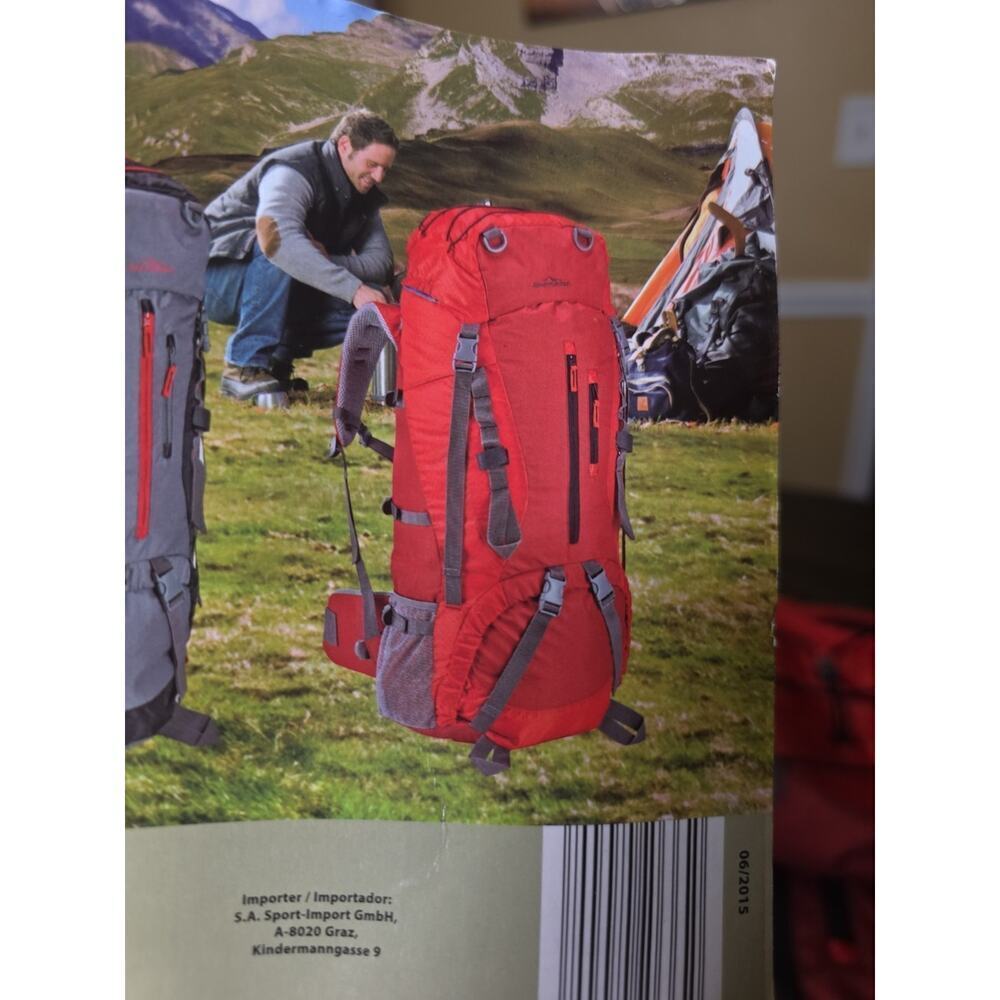Adventuridge Hiking Backpack – 70L (18.5‎ Gallon) Capacity – Red – Model 92288 - Picture 6 of 16